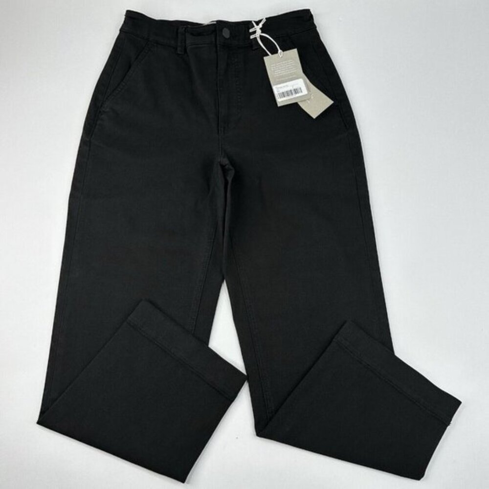 Everlane Womens NWT Black The Straight-Leg Crop Minimalist Jean 6W28.25L26
